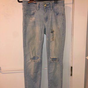 American Eagle Super Stretch Blue Washed Skinny Jeans